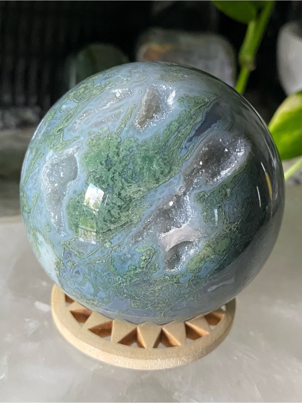 🌿 Moss Agate Crystal Sphere 🌿